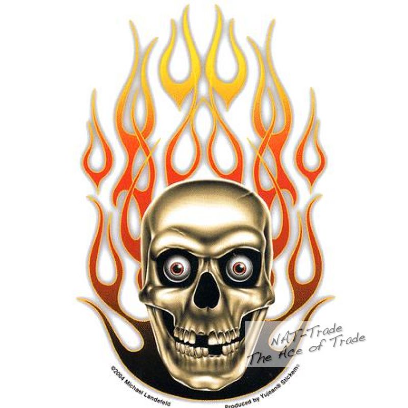 Aufkleber Mike´s Flaming Skull, Michael Landefeld, NATs-SpeedS