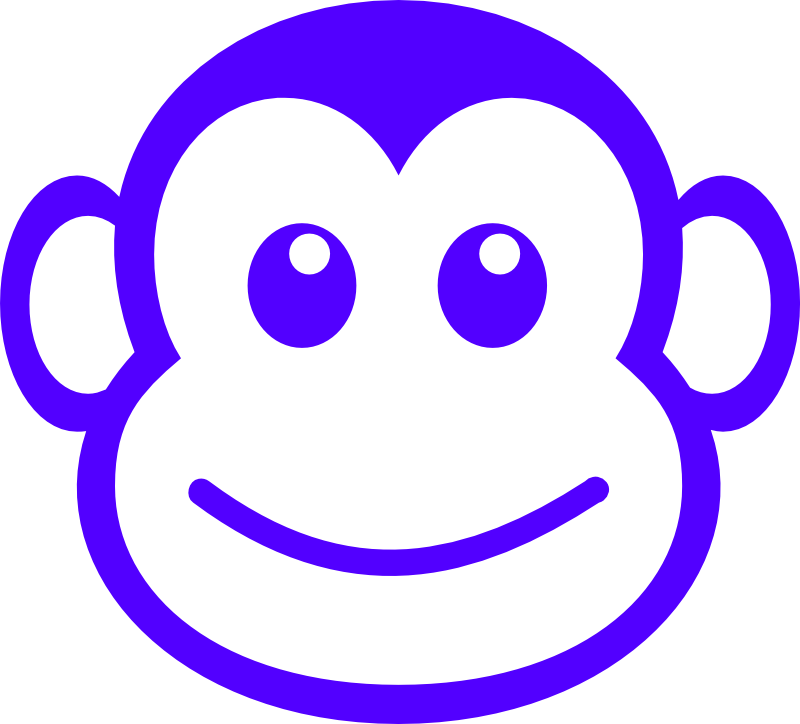 Clipart - funny monkey face simple path