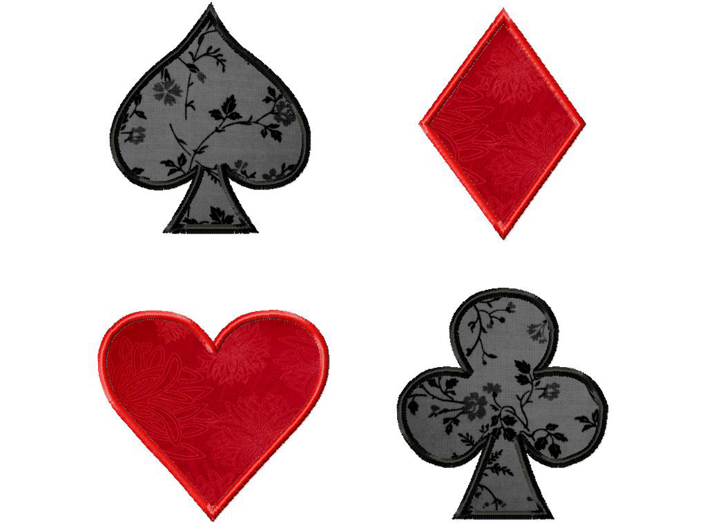 Playing Card Suits Applique Four Pack for Gold Members Only - Free ...