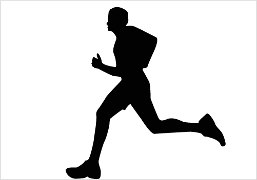 free black and white running clipart - photo #34