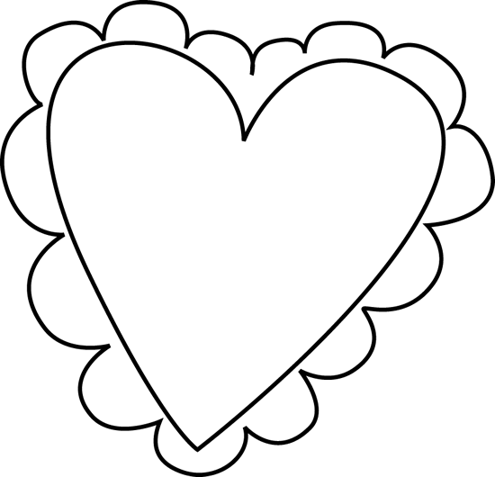 Black and White Valentine's Day Heart Clip Art - Black and White ...