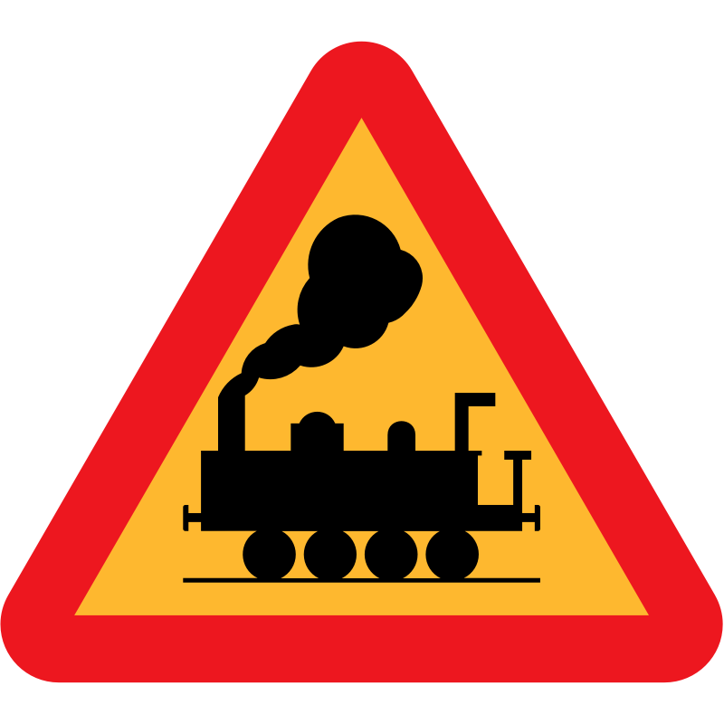 Clipart - train roadsign