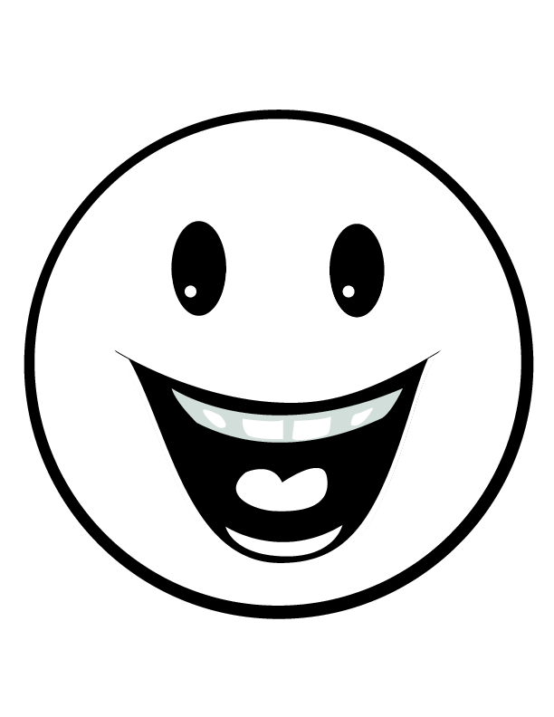 excited smiley face Colouring Pages