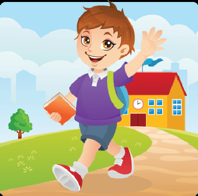 Cute Boy Going To School Happily | Clipart | The Arts | Image ...