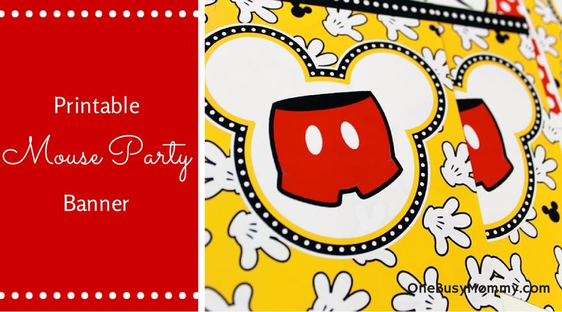 Free Printable Mickey Mouse Banner - OneBusyMommy.com