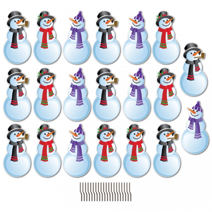 Snowmen Christmas Pathway Markers – Set of 20