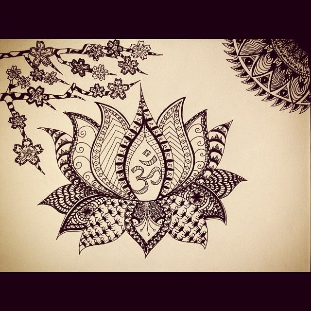 Lotus Drawing on Pinterest | Lotus Flower Drawings, Lotus Mandala ...