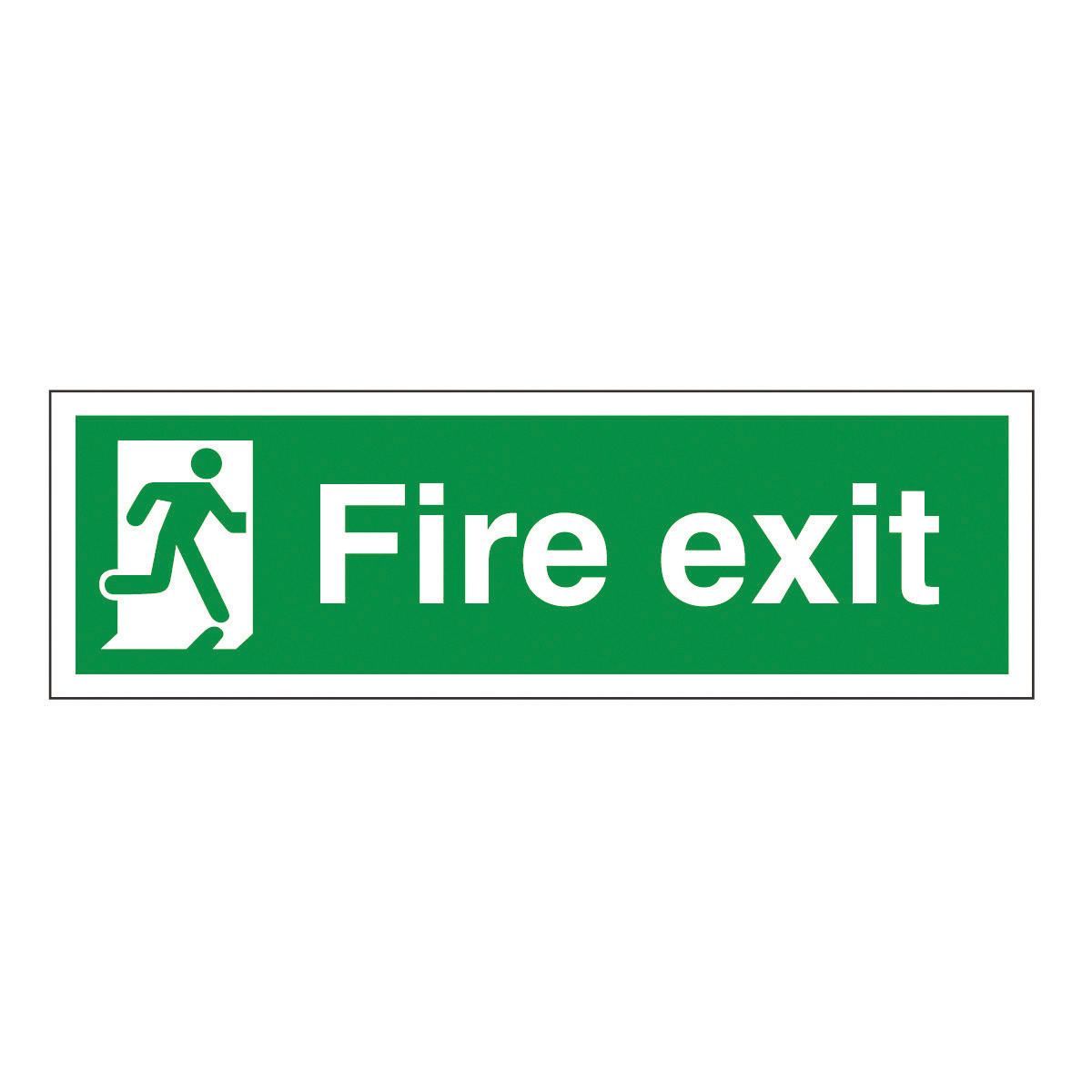 Fire Exit (Man Left) Safety Signs - British Standard Fire Exit ...