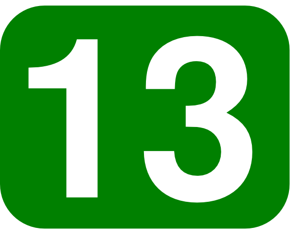 Green Rounded Rectangle With Number 13 clip art Free Vector / 4Vector
