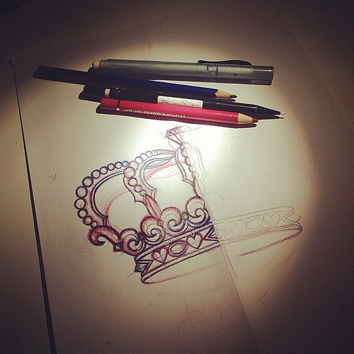 Queen Crown Drawing Tattoo - Gallery