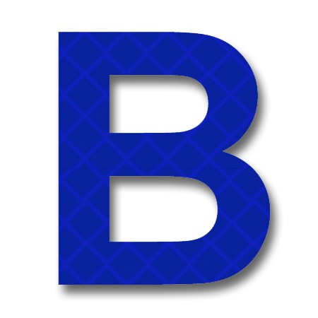 AfterGlow - Retroreflective 2 inch Letter "B" - Blue - Package of 10