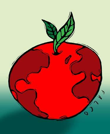 apple world By alexfalcocartoons | Nature Cartoon | TOONPOOL