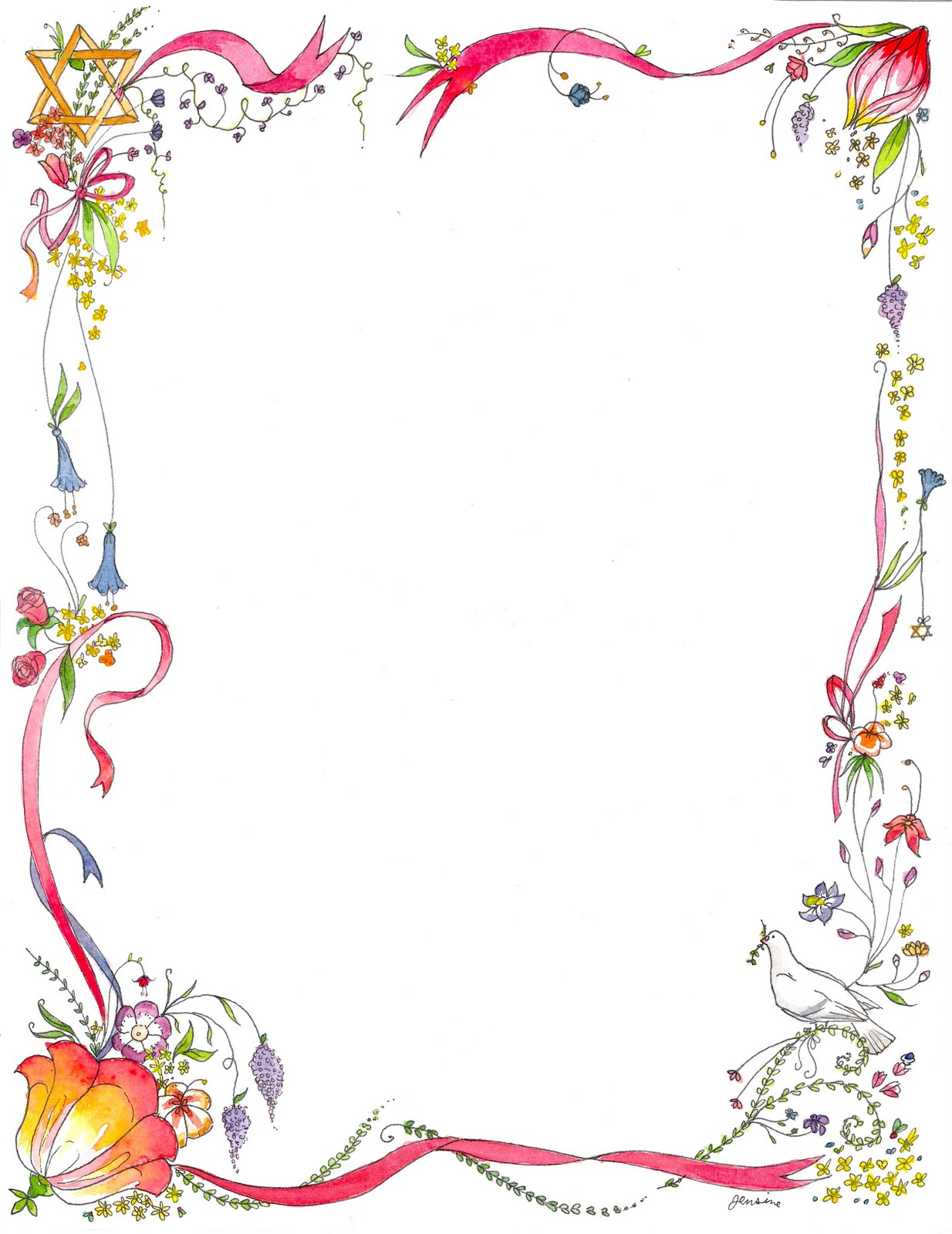 flower border word template