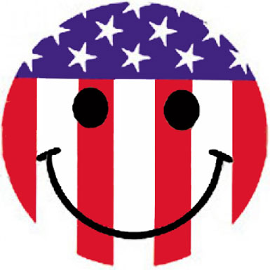 American Flag Smiley Face - T-Shirt -