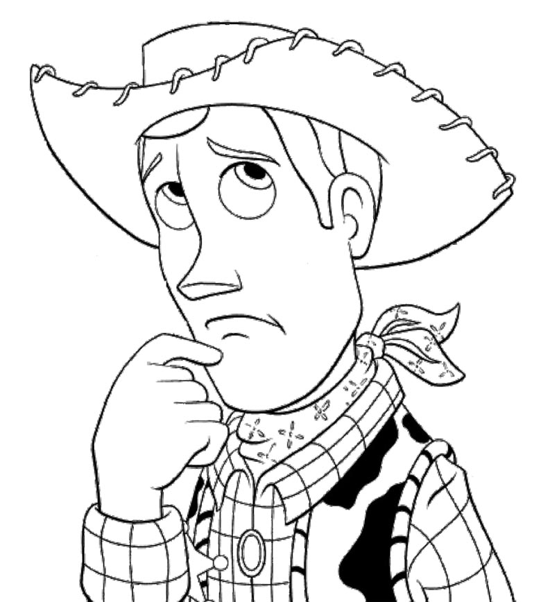 Toy Story Coloring Pages : Toy Story Woody Sad Coloring Page Kids ...
