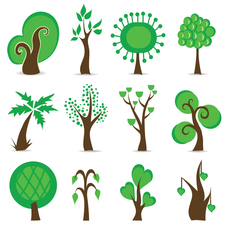 Tree Symbols Vector Graphic Free Vector / 4Vector