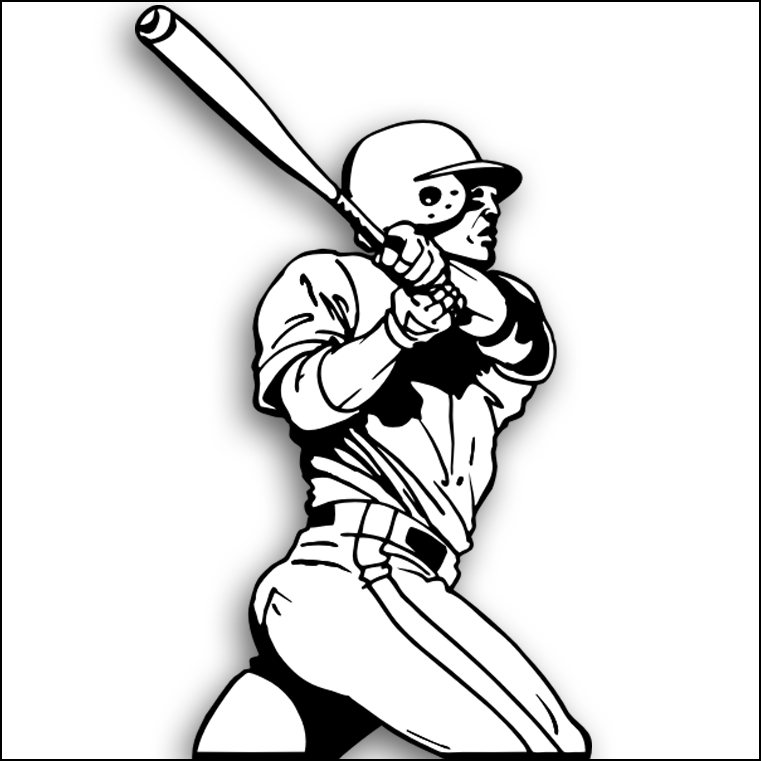 free black and white baseball clipart - photo #41
