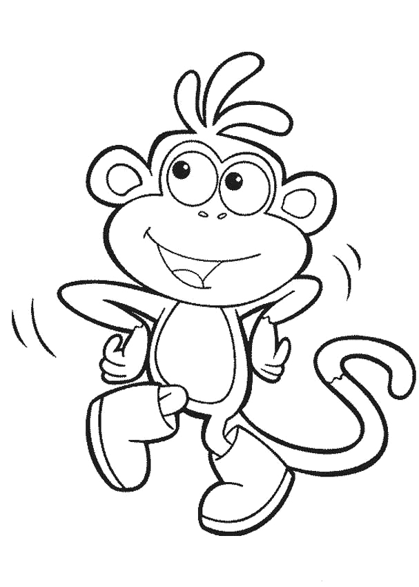 Cute Monkey Coloring Pages | Coloring