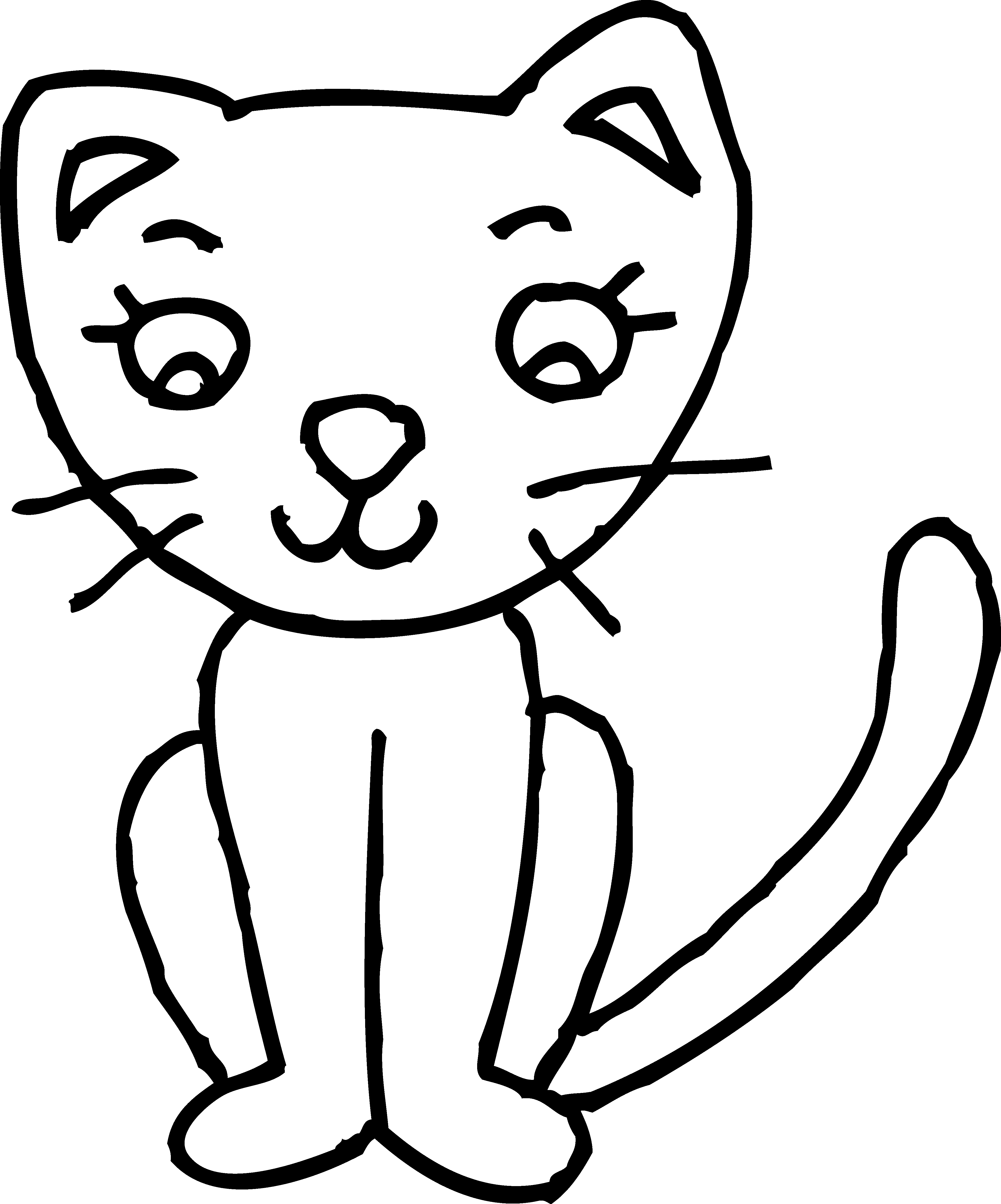 clipart cat black and white - photo #7