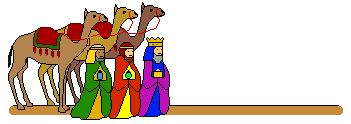 Christmas Clip Art - Three Wise Men and Camels Linebar
