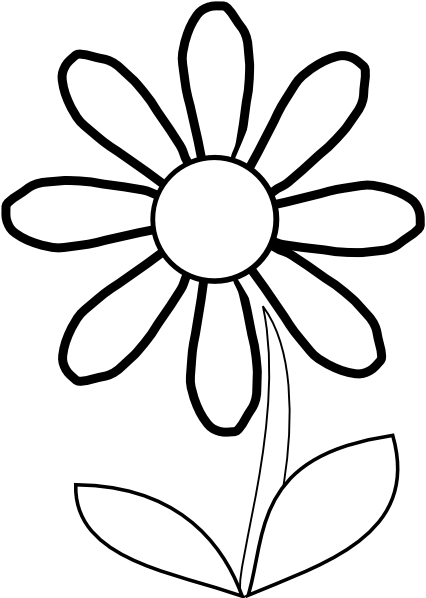 White Daisy With Stem clip art - vector clip art online, royalty ...