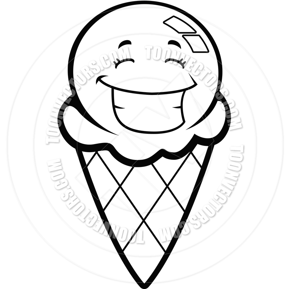 Black And White Ice Cream Cone Clipart | Clipart Panda - Free ...