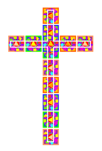 Free Christian Clip Art: Christian Cross with Color Block-Printing ...