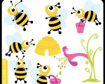 Bumble Bees On Flowers Clip Art Images & Pictures - Becuo