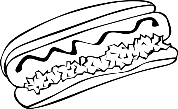 Hot Dog (b And W) clip art - vector clip art online, royalty free ...