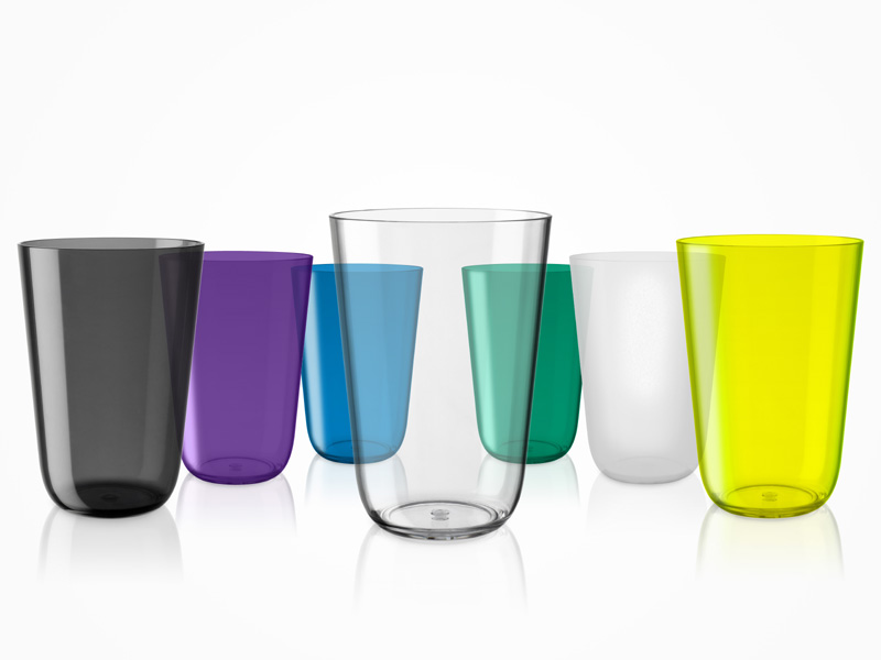 Fluorescent drinking glasses by Italesse