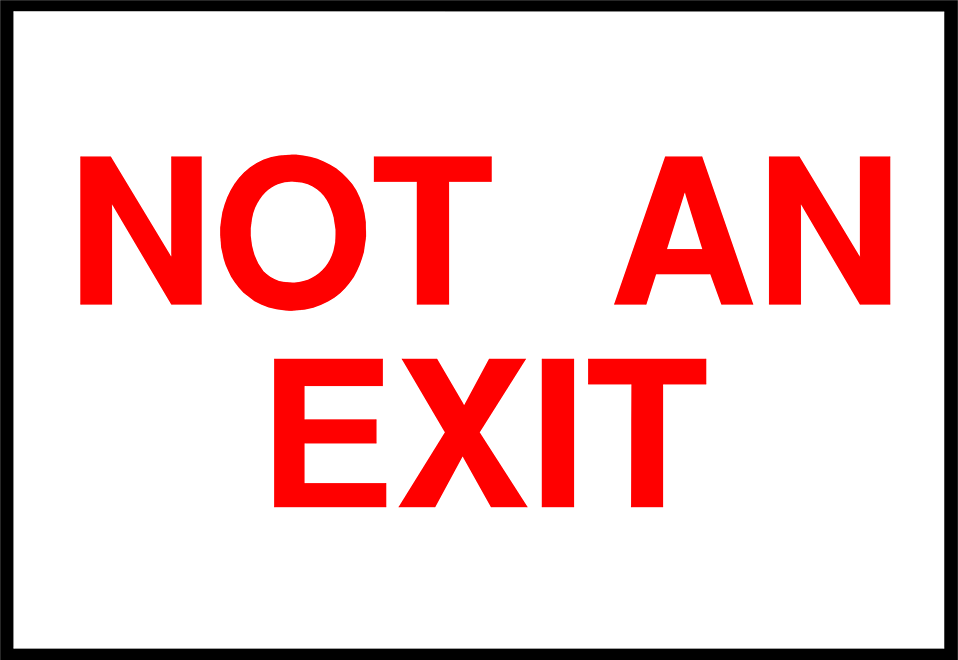 Free Stock Photos | Illustration of a no exit sign | # 9652 ...