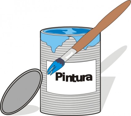 Paint Can And Brush clip art Vector clip art - Free vector for ...