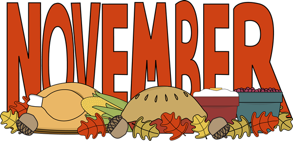 Month of November Thanksgiving Food Clip Art - Month of November ...