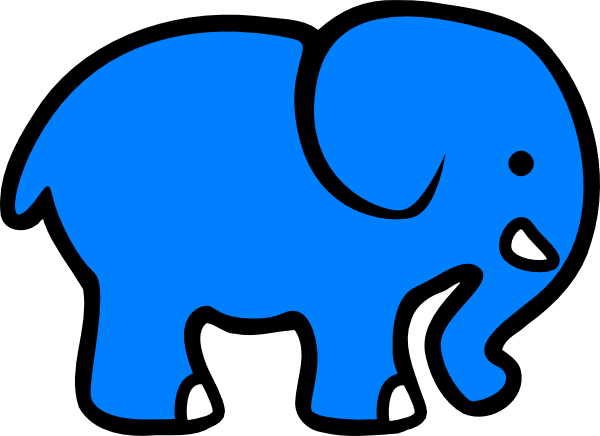 Blue Elephant clip art - vector clip art online, royalty free ...