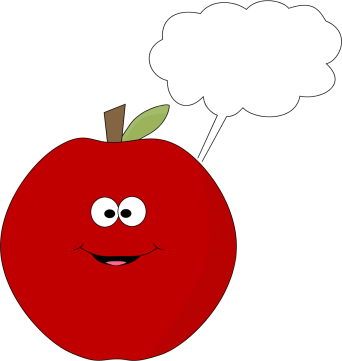 Red Apple with a Blank Callout Clip Art - Red Apple with a Blank ...