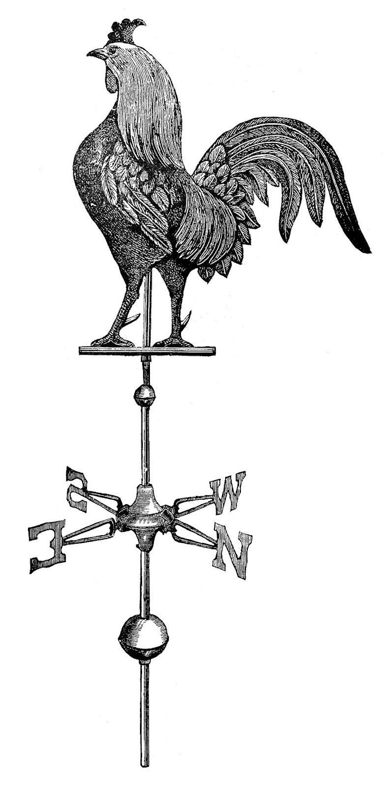 rooster weathervane clipart - photo #30