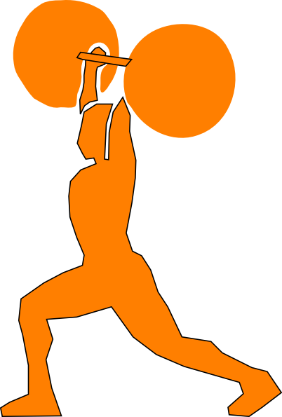 Orange Weightlifter clip art - vector clip art online, royalty ...
