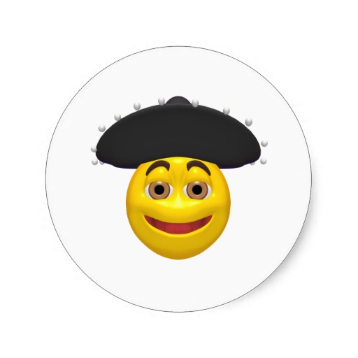 Happy yellow smiley wearing a mexican hat sticker | Zazzle