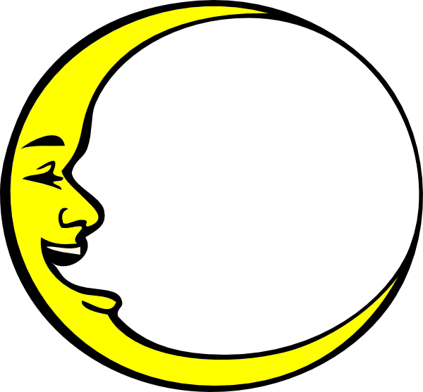 Crescent Moon Smiling clip art - vector clip art online, royalty ...