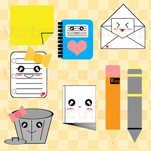 Office Clipart - Stationary Clip Art, Cute Clipart, Notebook, Paper, …