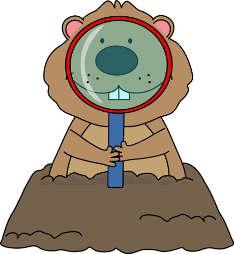 Groundhog with Magnifying Glass Clip Art - Groundhog with ...