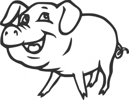 Smiling Pig clip art - Download free Animal vectors