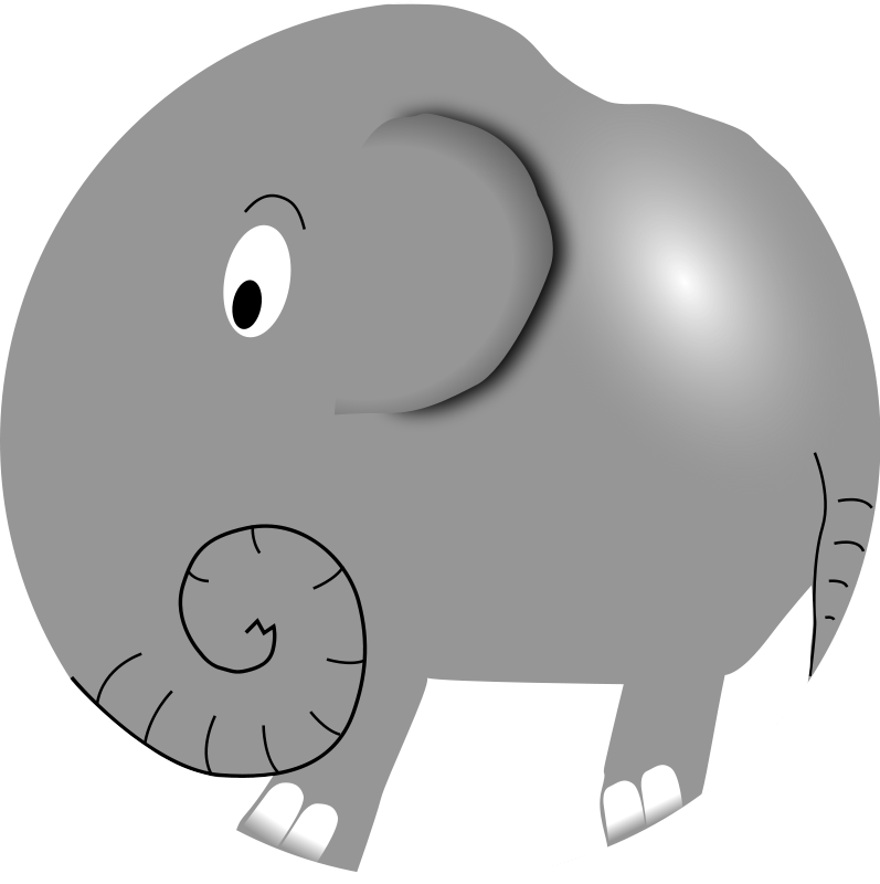 Elephant - Funny Little Cartoon Free Vector / 4Vector