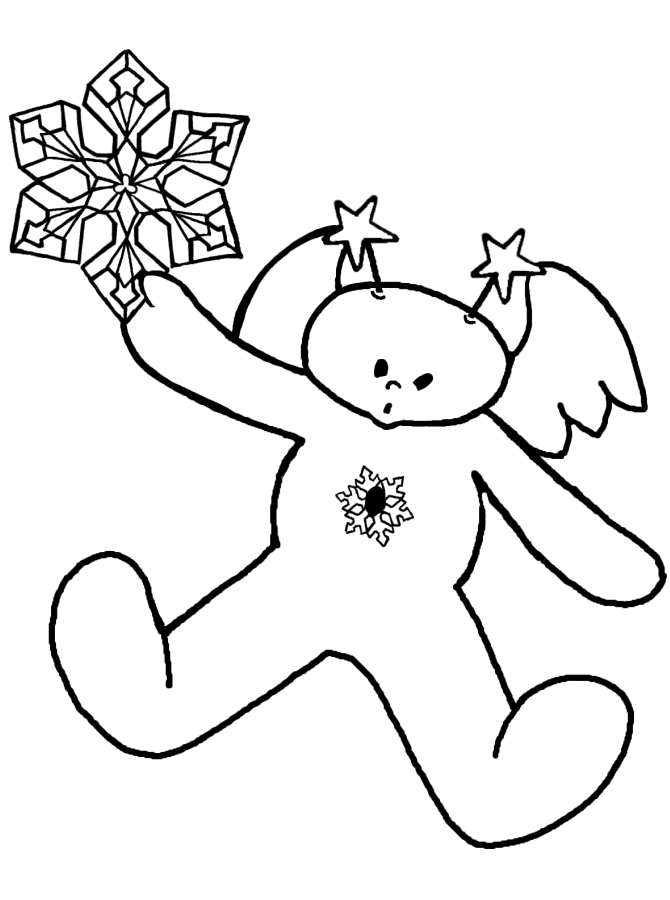 Snow Angel 11 Black and White Christmas coloring and craft pages ...