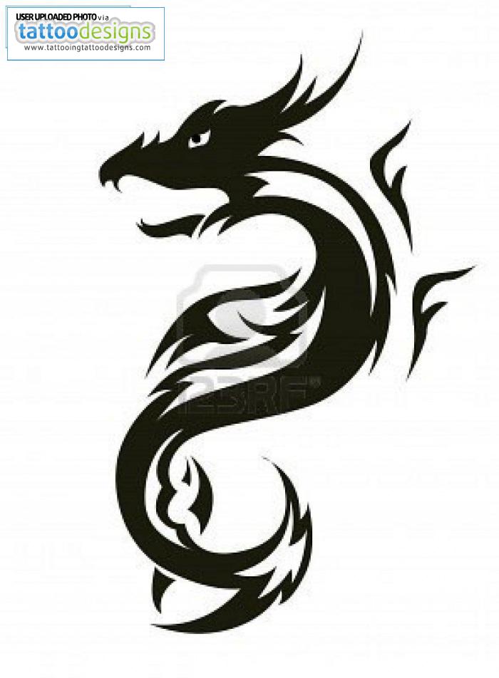 Isolated Tattoo Of Black Dragon On White Image | Tattooing Tattoo ...