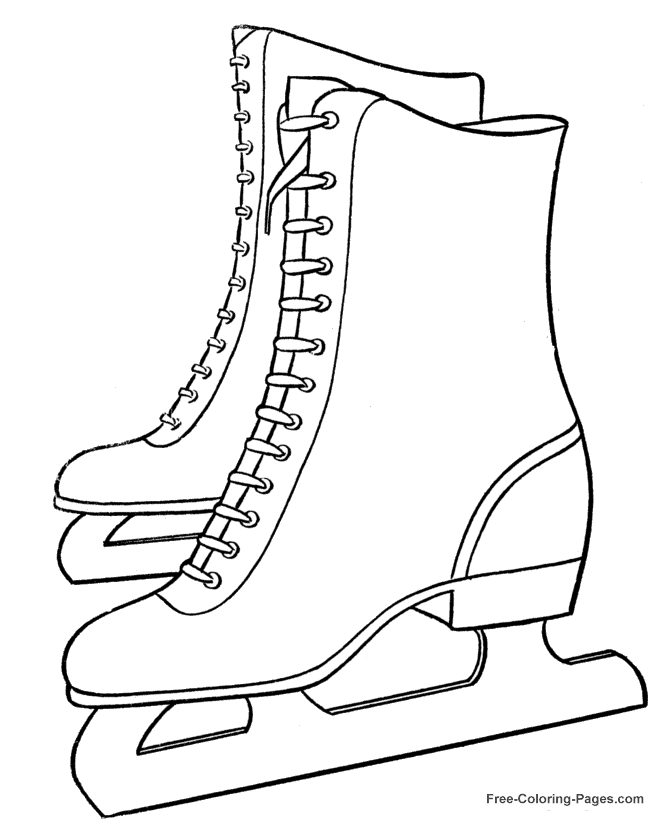 Winter coloring pages - Ice Skates 16 | Kerst/ winter | Pinterest