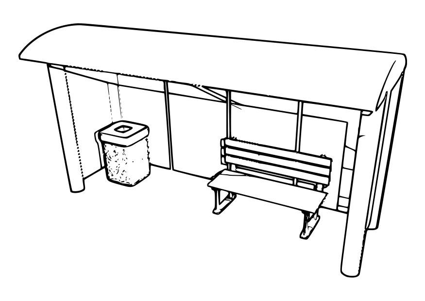 Coloring page bus stop - img 18726.