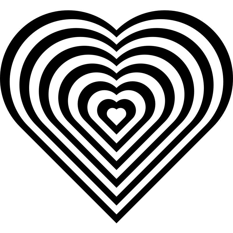 Clipart - geometric zebra heart