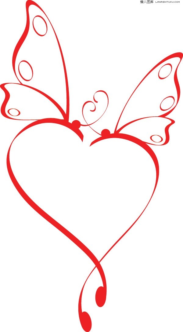 Valentine Ribbon Heart EPS material | My Free Photoshop World
