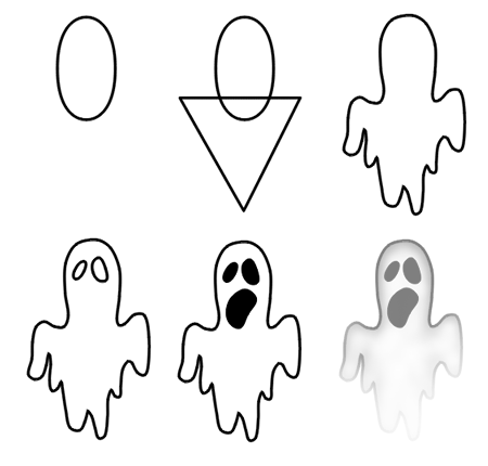 Drawing a cartoon ghost
